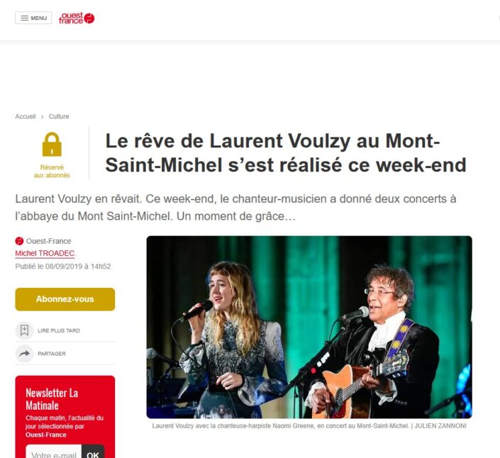 Laurent Voulzy en concert au Mont Saint Michel en 2019