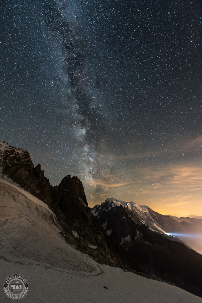 Milky Way over the Mont Blanc and Chamonix