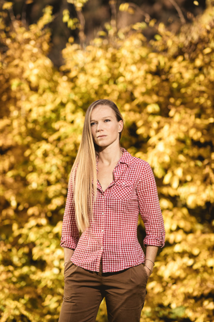 Portrait de la mannequin Sophie Moiret pris à Chamonix en automne