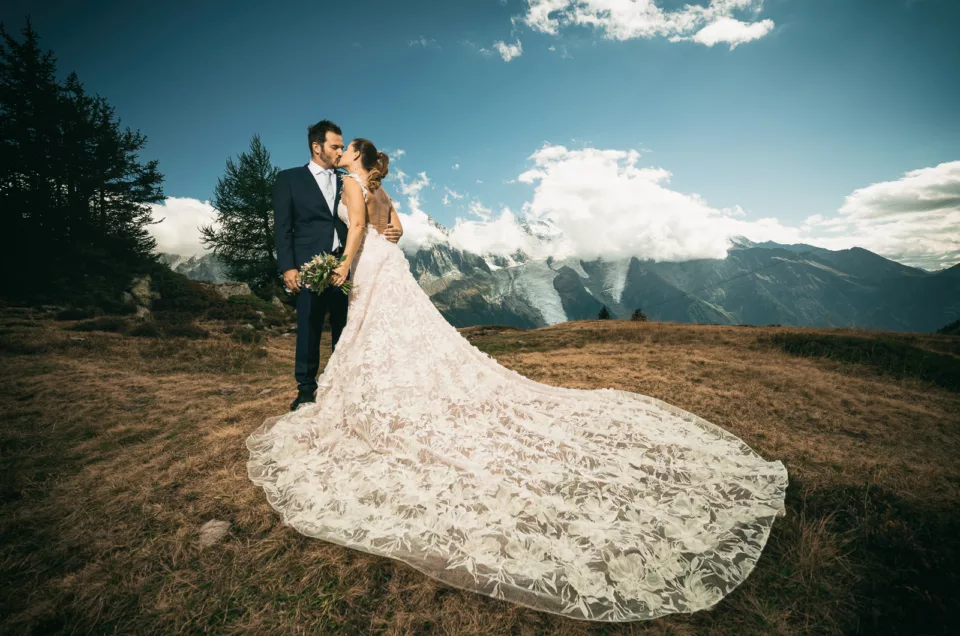 Photo de mariés à Chamonix Mont Blanc